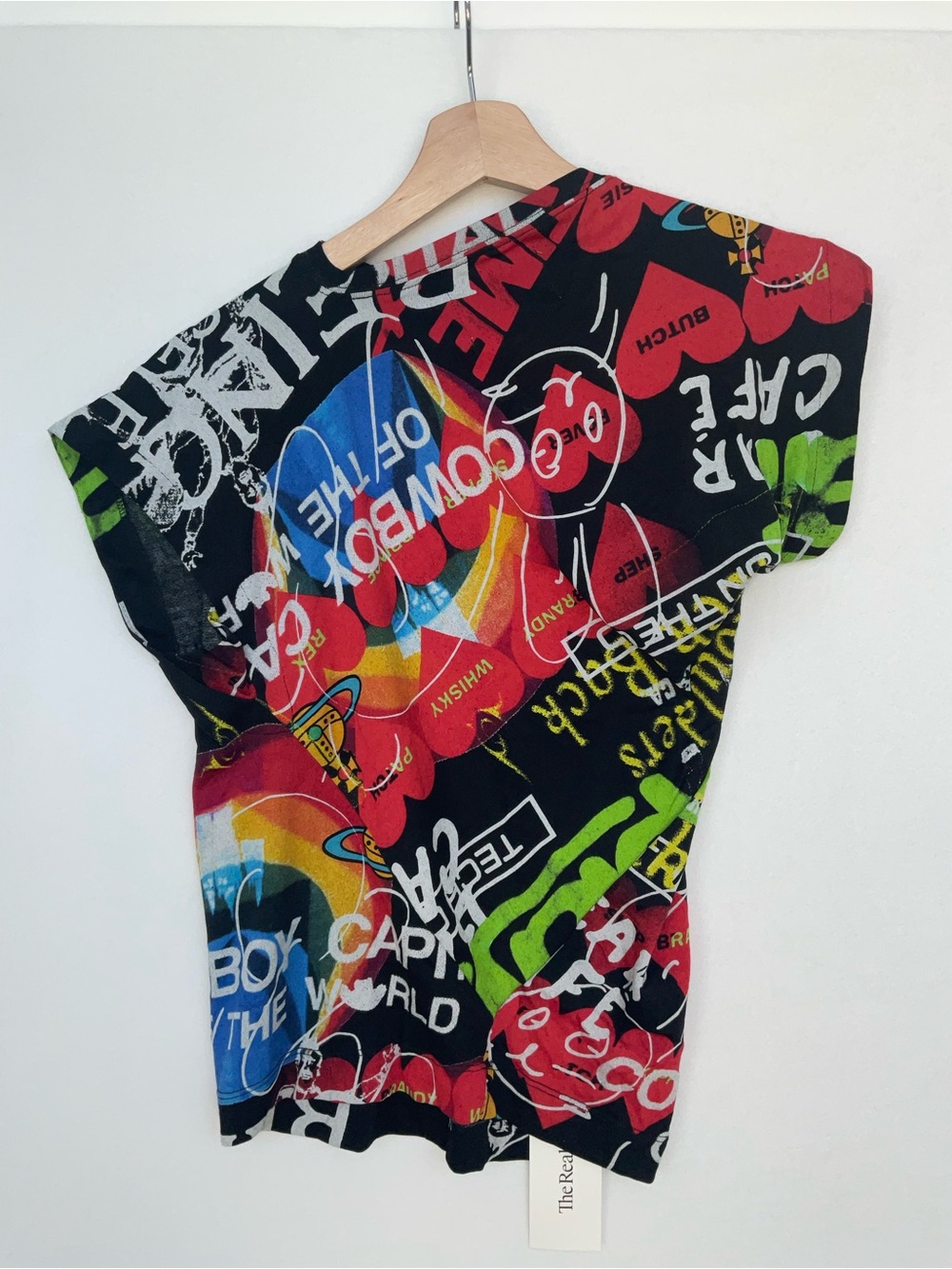 Vivienne Westwood Black Multi Graffiti Cap-Sleeve Top - Picture 4 of 9